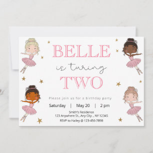 Ballerina Birthday Party Invitation Kaart