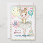 Ballerina Birthday Party Invitation Kaart (Voorkant)