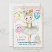 Ballerina Birthday Party Invitation Kaart (Voorkant)