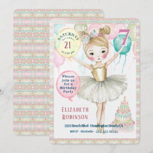 Ballerina Birthday Party Invitation Kaart