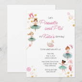 Ballerina Birthday Party Invitation Kaart (Voorkant / Achterkant)