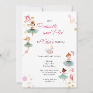 Ballerina Birthday Party Invitation Kaart