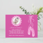 Ballerina Birthday Party Invitation Kaart (Staand voorkant)