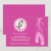 Ballerina Birthday Party Invitation Kaart (Voorkant / Achterkant)
