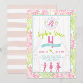 Ballerina Birthday Party Invitation Kaart (Voorkant / Achterkant)