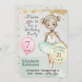 Ballerina Birthday Party Invitation Kaart (Voorkant / Achterkant)