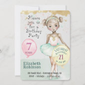 Ballerina Birthday Party Invitation Kaart (Voorkant)