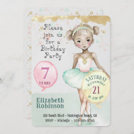 Ballerina Birthday Party Invitation Kaart