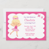 Ballerina Birthday Party Invitation Kaart (Voorkant)