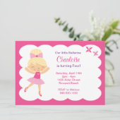 Ballerina Birthday Party Invitation Kaart (Staand voorkant)