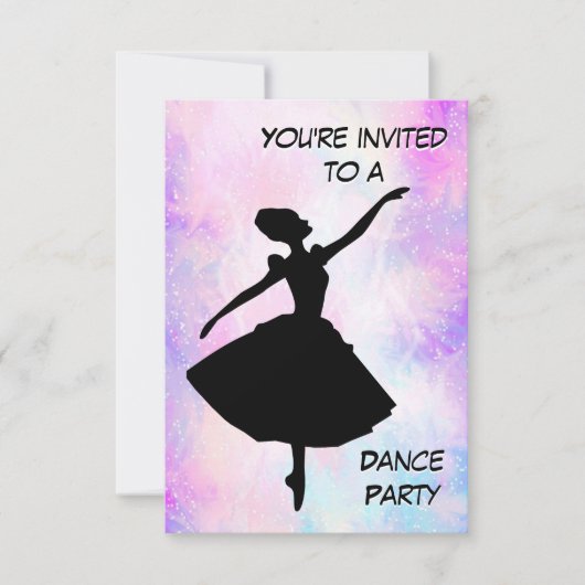 Ballerina Birthday Party Invitation Kaart (Voorkant)