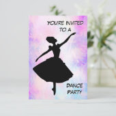 Ballerina Birthday Party Invitation Kaart (Staand voorkant)