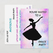 Ballerina Birthday Party Invitation Kaart (Voorkant / Achterkant)