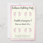 Ballerina Birthday Party Kaart (Voorkant)