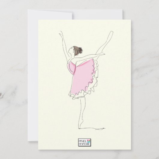 Ballerina Birthday Party Kaart (Achterkant)