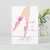 Ballerina Birthday Party Kaart (Staand voorkant)