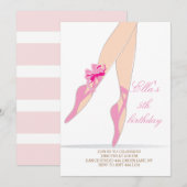 Ballerina Birthday Party Kaart (Voorkant / Achterkant)