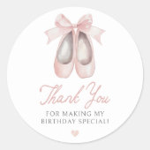Ballerina Birthday Party Ronde Sticker (Voorkant)