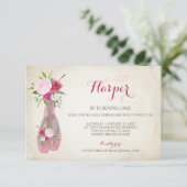 Ballerina Birthday Pink Kaart (Staand voorkant)