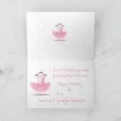 Ballerina Birthday Pink Tutu Girly  Kaart (Binnen)