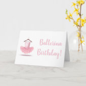 Ballerina Birthday Pink Tutu Girly Kaart (Gele Bloem)