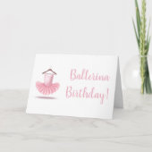 Ballerina Birthday Pink Tutu Girly  Kaart (Voorkant)