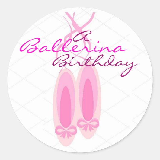 Ballerina Birthday Ronde Sticker (Voorkant)