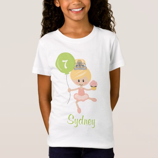 Ballerina Birthday Shirt Blonde (Voorkant)