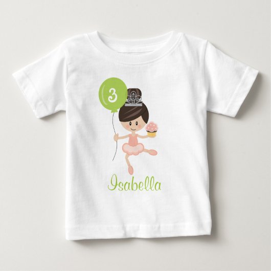Ballerina Birthday Toddler T-shirt (Voorkant)