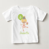 Ballerina Birthday Toddler T-shirt Blonde (Voorkant)