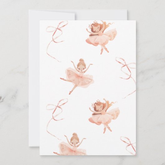 Ballerina Birthday Uitnodiging (Achterkant)