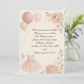 Ballerina Birthday Uitnodiging (Staand voorkant)