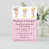 Ballerina Birthday Uitnodiging (Staand voorkant)