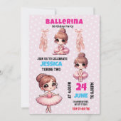 Ballerina Birthday Uitnodiging (Voorkant)