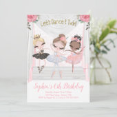 Ballerina Birthday Uitnodiging (Staand voorkant)