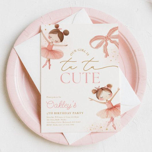 Ballerina Birthday Uitnodiging
