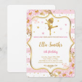 Ballerina Birthday Uitnodiging (Voorkant / Achterkant)
