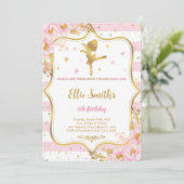 Ballerina Birthday Uitnodiging (Staand voorkant)