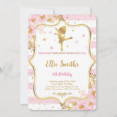 Ballerina Birthday Uitnodiging (Voorkant)