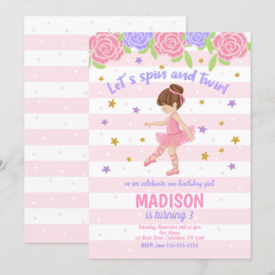 Ballerina Birthday Uitnodiging - Tutu Uitnodiging