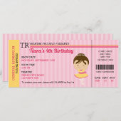 Ballerina Birthday-uitnodigingen (kaartenstijl) Kaart (Voorkant / Achterkant)