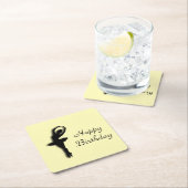 Ballerina Birthday Yellow Kartonnen Onderzetters (Insitu)