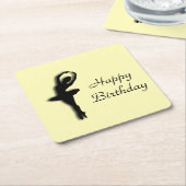 Ballerina Birthday Yellow Kartonnen Onderzetters (Schuin)