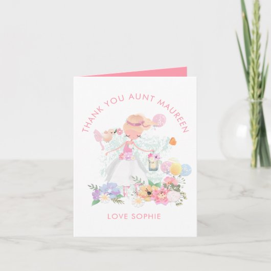 Ballerina Bloemen Ontvanger Naam Dank u Bedankkaart (Voorkant)