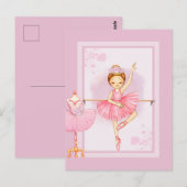 Ballerina bloemen uitnodiging (Voorkant / Achterkant)