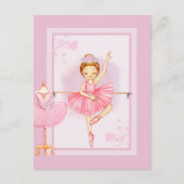 Ballerina bloemen uitnodiging (Voorkant)