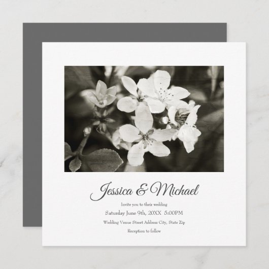 Ballerina Bloesem Oude Uitnodiging (Voorkant / Achterkant)