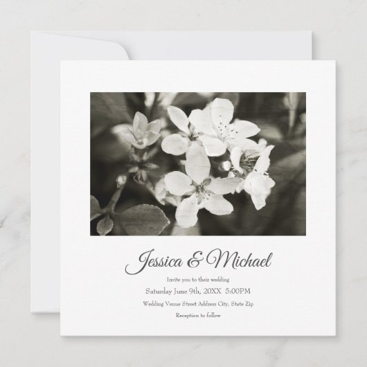 Ballerina Bloesem Oude Uitnodiging (Voorkant)