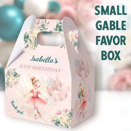 Ballerina Blond Haar Roze Bloemen Meisje Verjaarda Bedankdoosjes