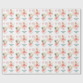 Ballerina Blond Meisje Verjaardag Roze Custom Naam Cadeaupapier (Vlak)